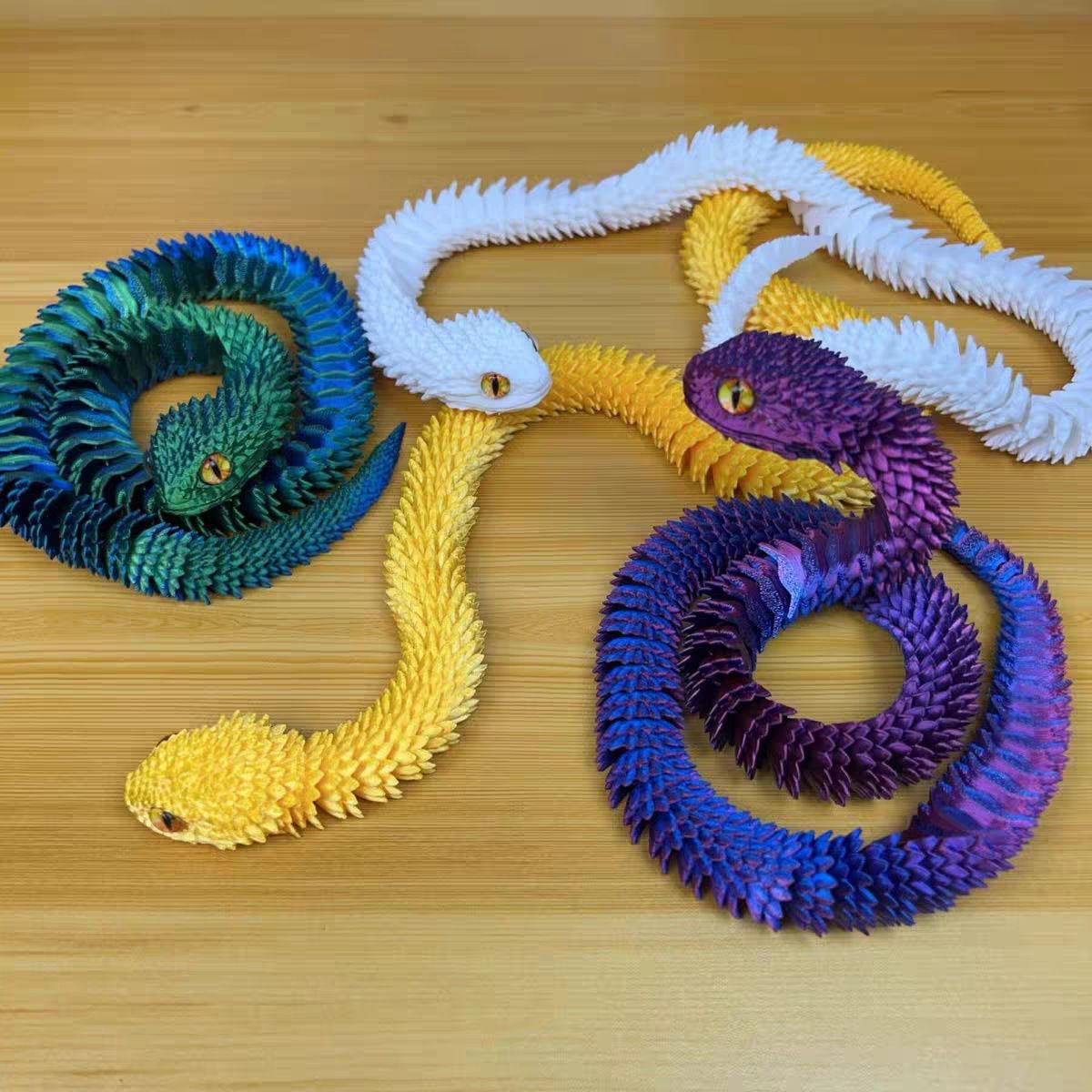 网红爆款3d打印蛇年新款蝰蛇全身关节可动立体动物夜光模型礼物源详情5