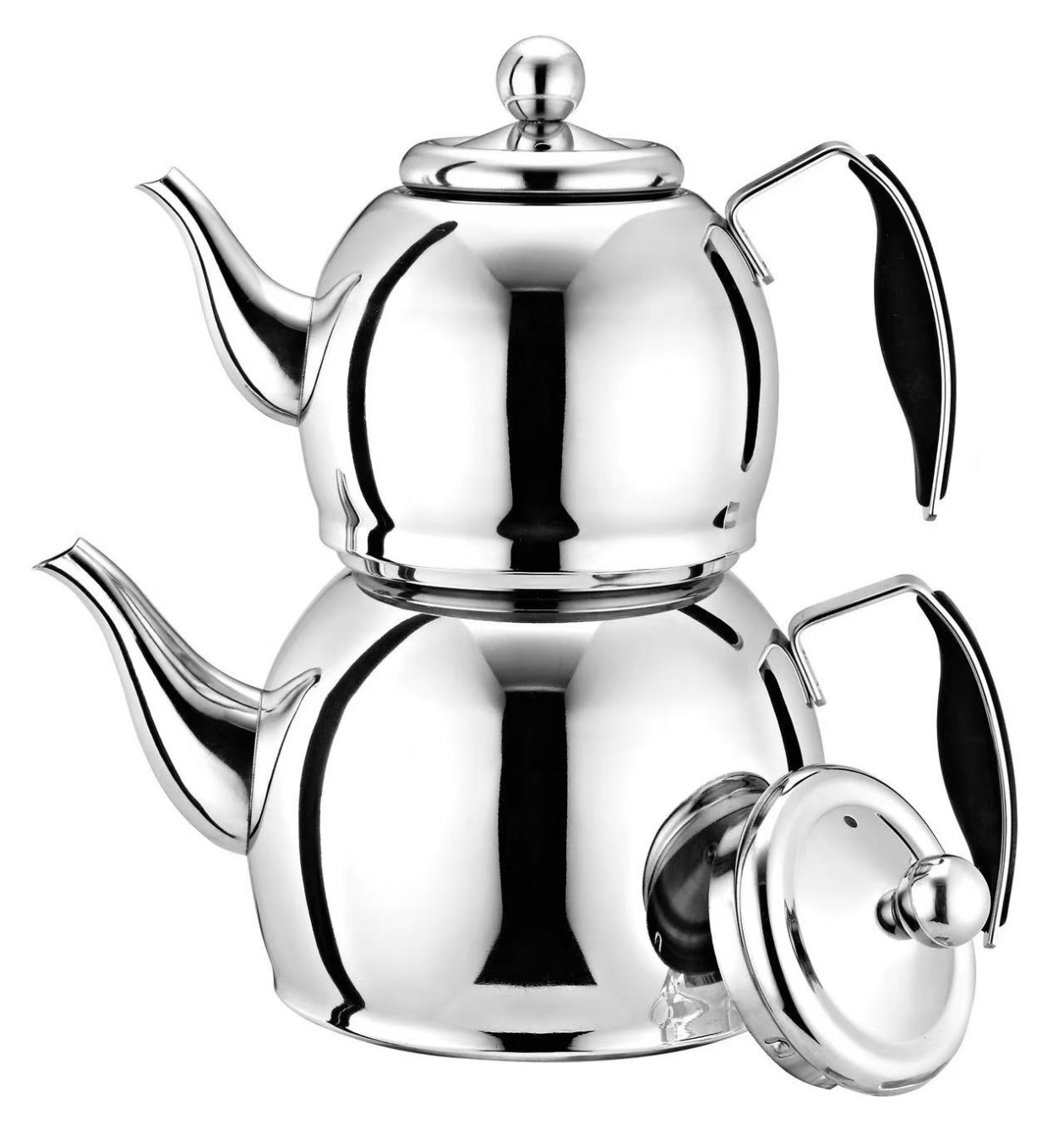 Household stainless steel teapots for tea brewing, restaurants with tea strutters, tea kettles, hotels and restaurants, water kettles, planetary mother and child kettles pic 7