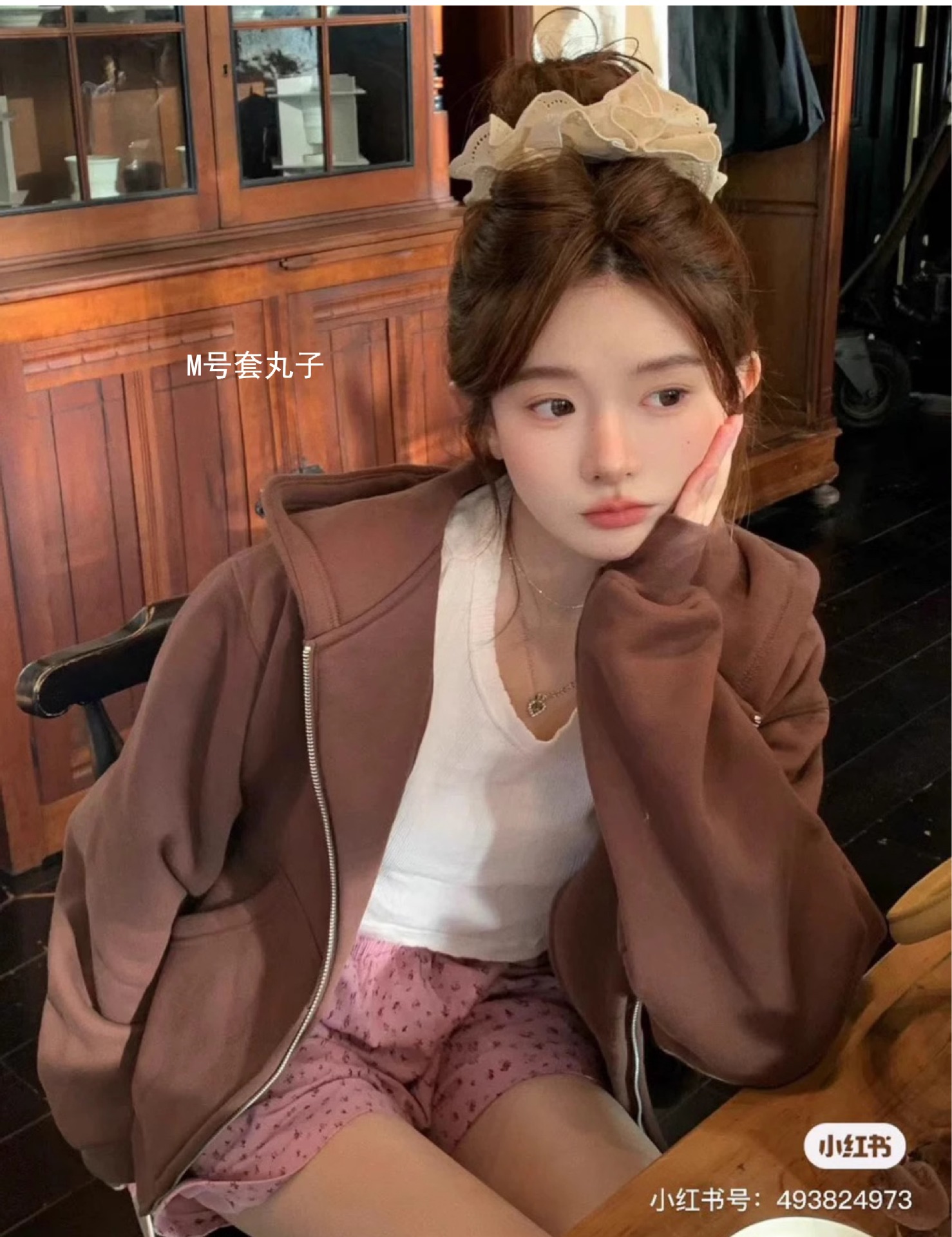 Pinecone retro princess-style French double-layer adjustable heavy industry milk white embroidered lace fluffy hair band pic 2