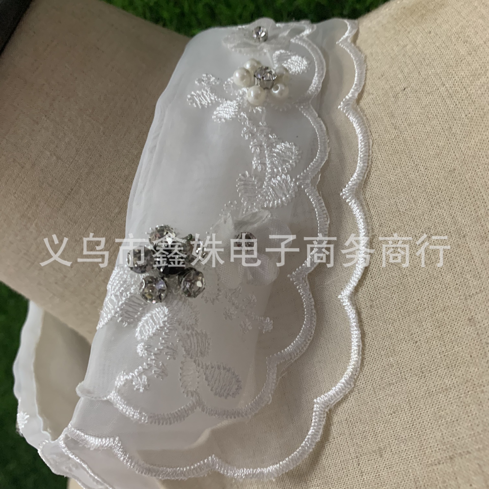 减龄娃娃领假领子女欧根纱绣花假衣领重工钉珠蕾丝领韩毛衣装饰领详情22