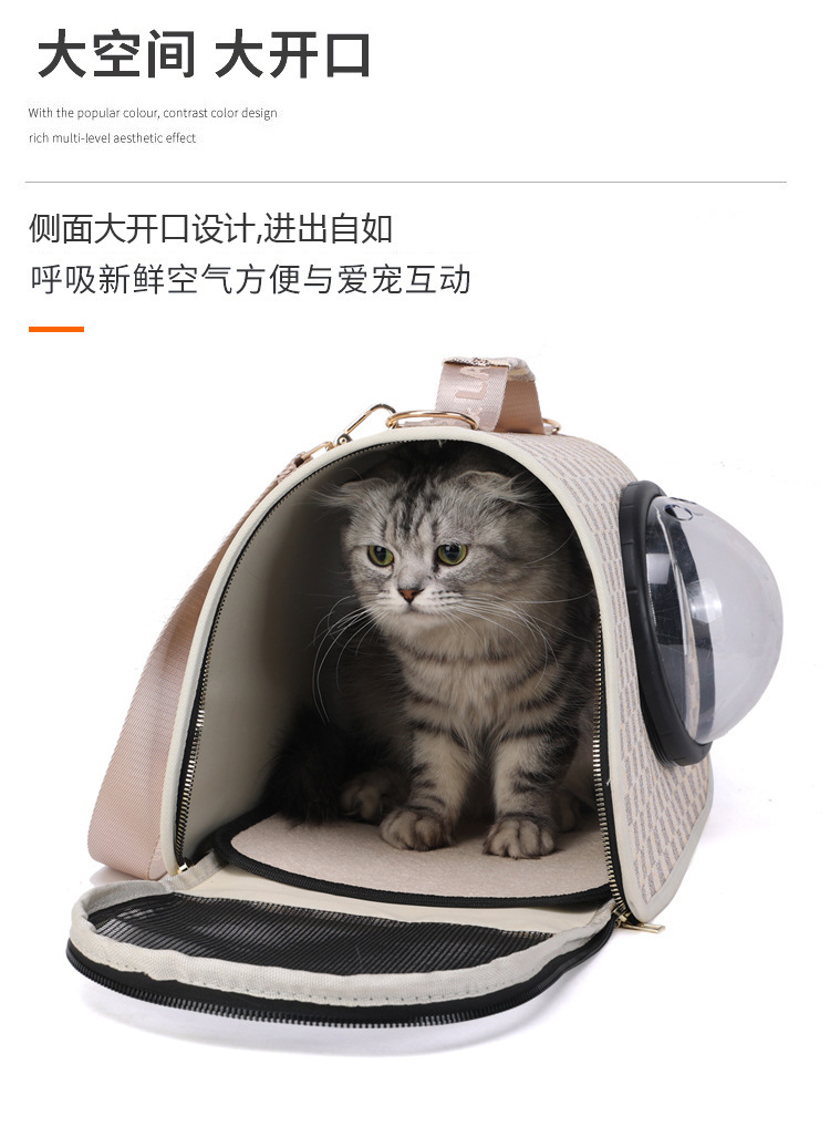 猫包外出便携冬季猫咪外出包太空舱单肩斜挎棋盘格宠物背包手提式详情11