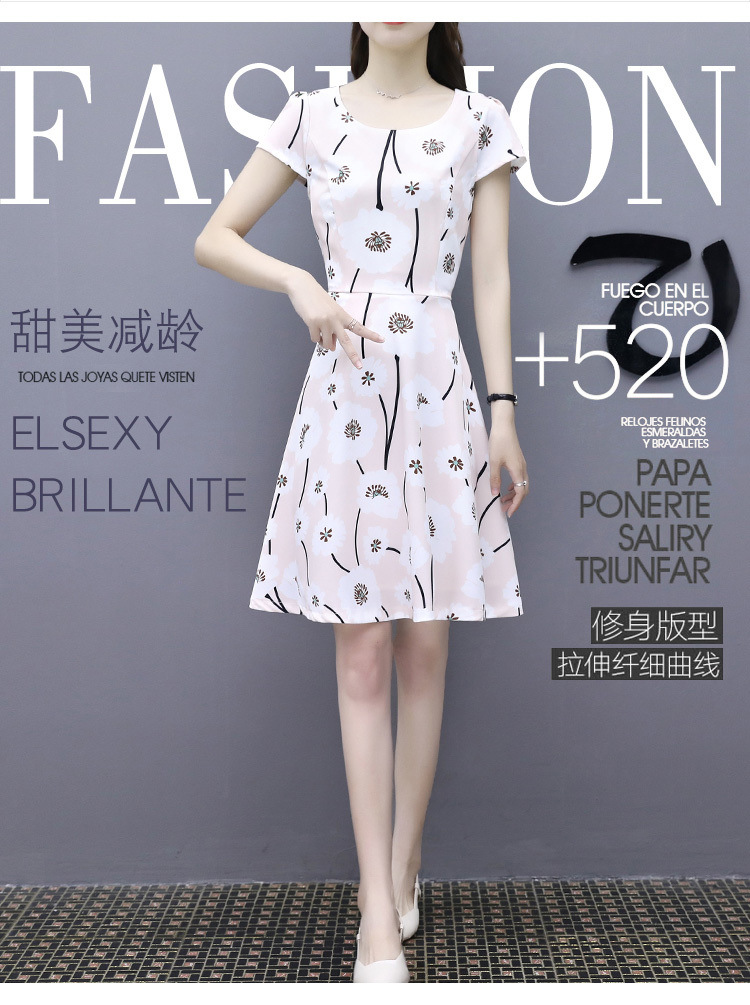 雪纺连衣裙女夏季2024新款女装气质显瘦时尚中长款印花仙女裙子女详情14