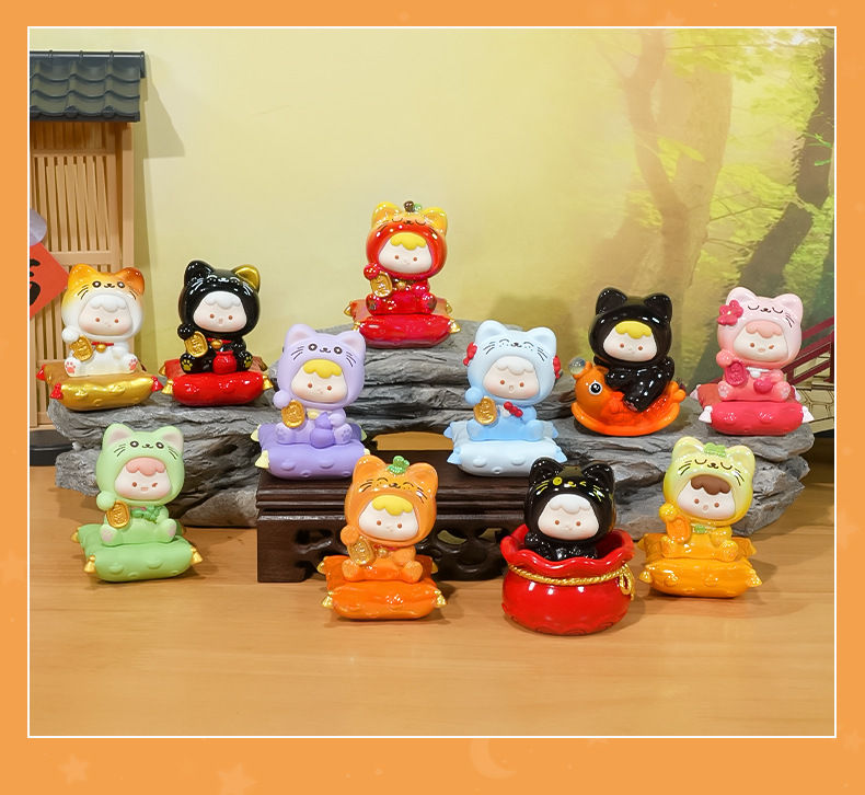 崽崽喵运宝盒潮玩盲盒可爱桌面装饰品新年送祝福小礼物吉祥小挂件详情11