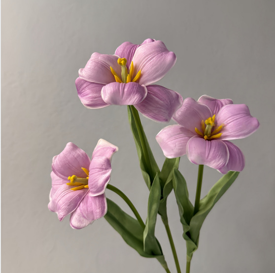 PU开口笑郁金香仿真假花手感保湿婚庆用花摄影道具装饰摆件仿真花详情21