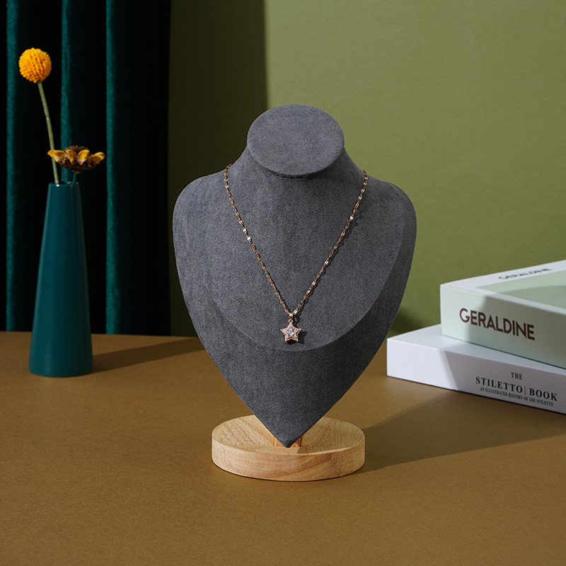 Guiwa solid wood model portrait necklace display stand, jewelry stand, accessory stand, necklace pendant display and storage pic 6