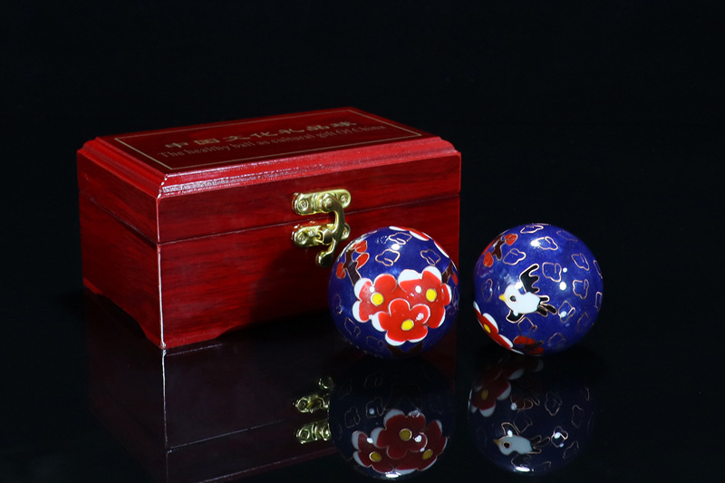 Premium gift box set of Beijing Cloisonne handball outer craft cultural gift Cloisonne low-temperature fitness ball pic 15