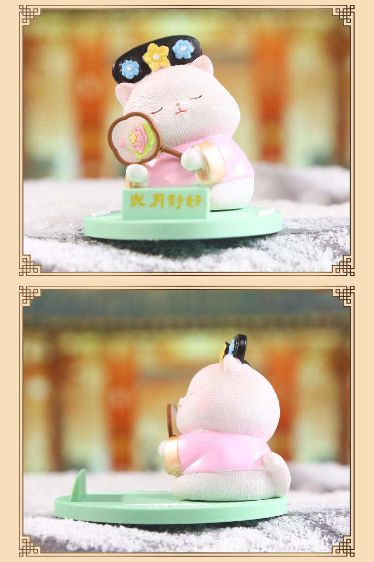 新款喵喵万岁手机支架创意家居桌面摆件卡通可爱树脂工艺品摆件详情14