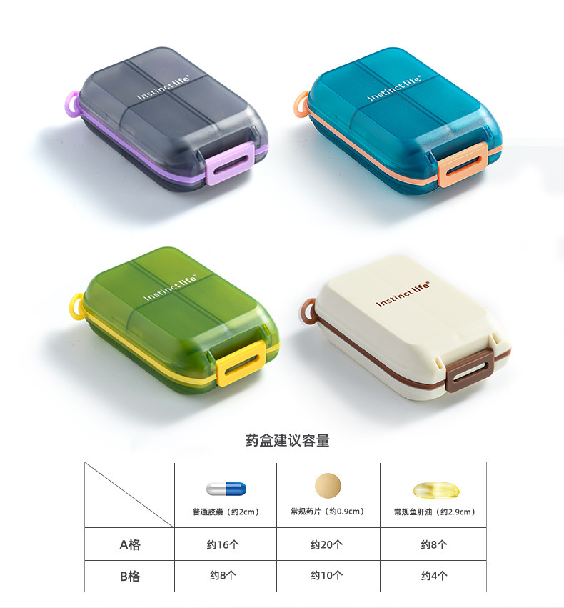 Cross-border double-layer small medicine box, packaging box, portable pill box, transparent 10-compartment sealed medicine storage box pic 15