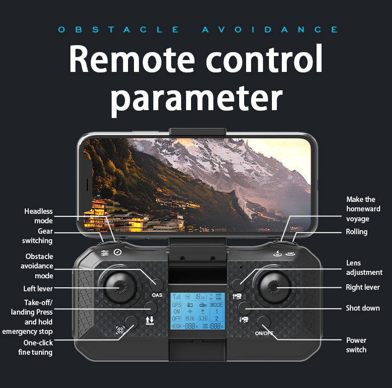 JS39跨境新品无人机带一键返航无刷电机高清屏幕航拍遥控飞机玩具详情42