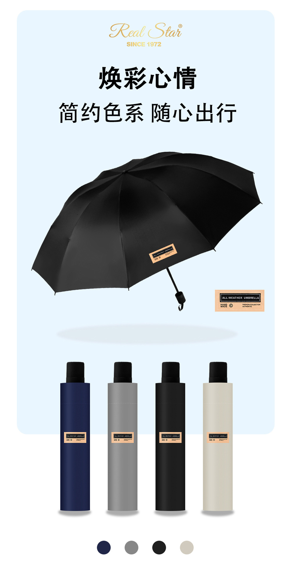 手动大伞面折叠遮阳男士伞防晒防紫外线晴雨伞学生抗风加固太阳伞详情7