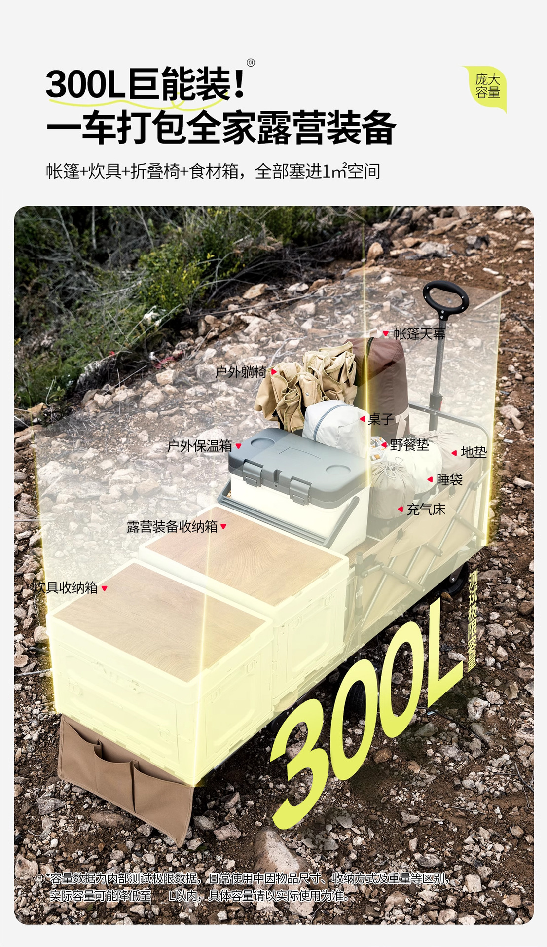 露营车户外折叠手推车儿童可躺聚拢野餐野营旅行车大号拖斗营地车详情5