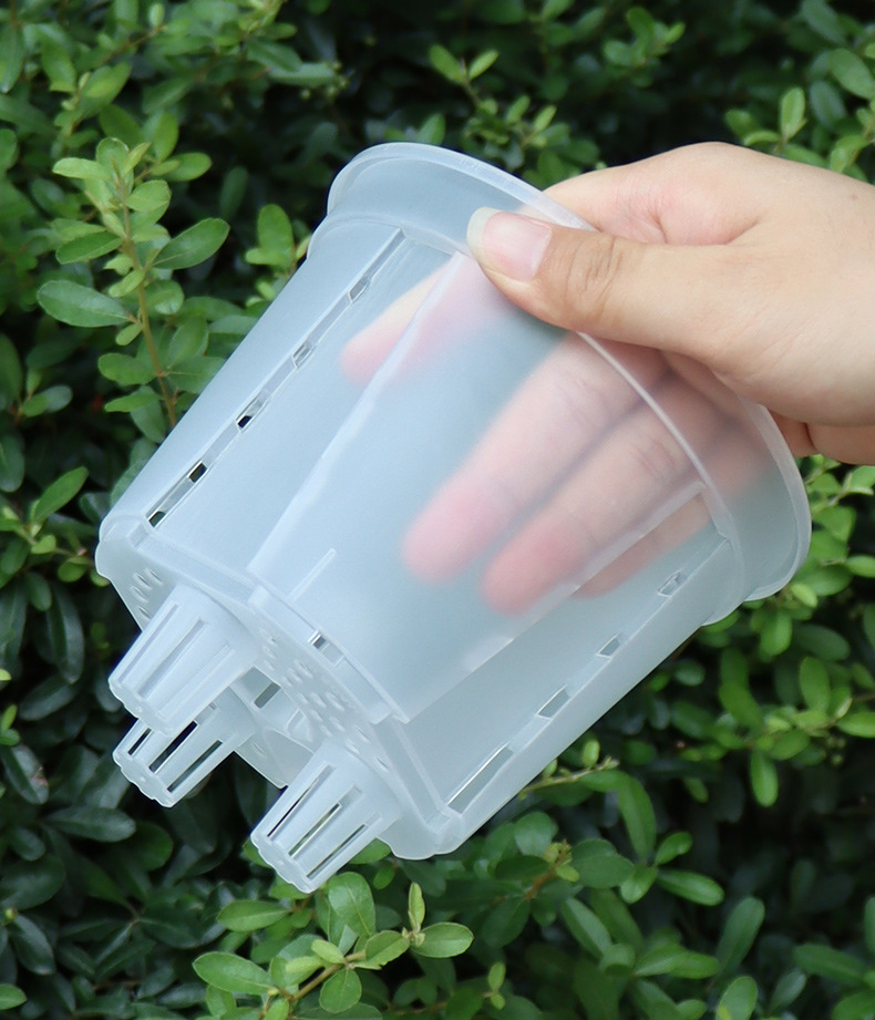 新款储水透明青山盆自吸水懒人盆控根盆朱顶红蝴蝶兰塑料花盆批发详情22