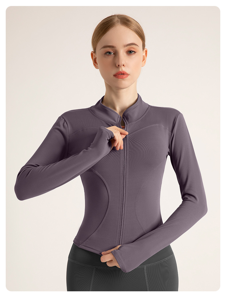 2024新款瑜伽服运动上衣加绒拉链外套女秋冬高级百搭显瘦运动户外详情37