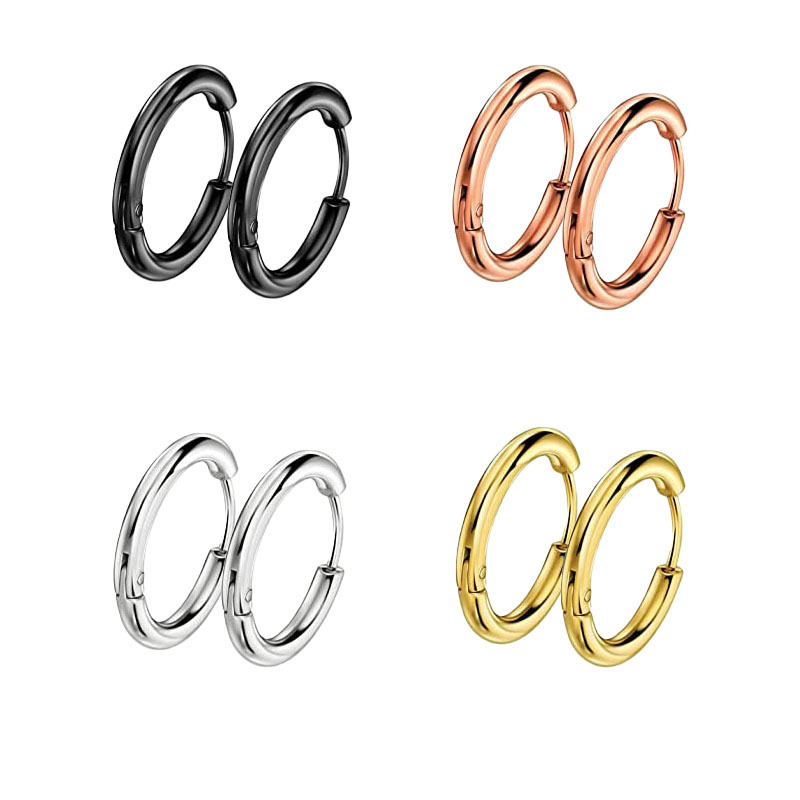 欧美钛钢不掉色耳扣女夏季简约不锈钢个性百搭耳饰冷淡风网红耳环详情11