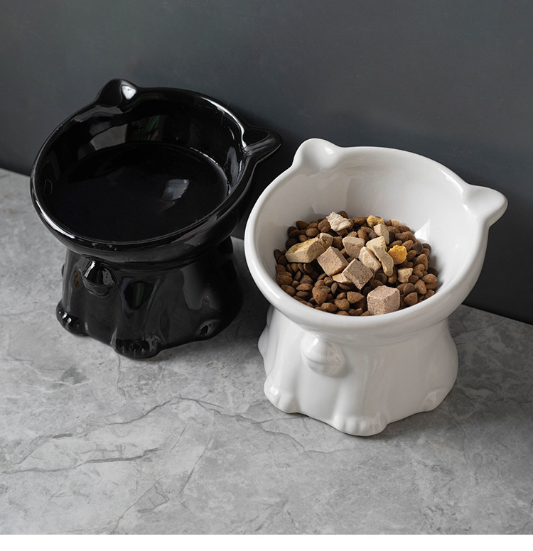 Ceramic cat bowl, pet supplies, automatic feeder, cat supplies, large capacity, durable and shockproof pic 5