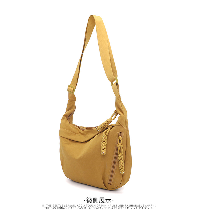 Japanese minimalist large-capacity crossbody bag for girls, 2024 new style student small crossbody bag, single-shoulder fabric bag, versatile dumpling bag for girls pic 13