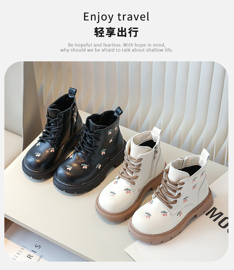 儿童马丁靴2025年秋冬新款小女孩单靴绣花女童公主靴女宝宝短靴详情1