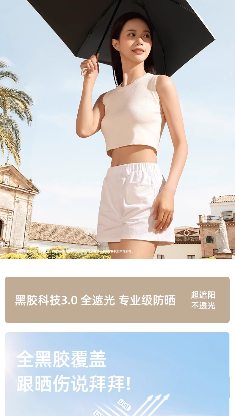 六折防晒小巧遮阳伞口袋紫外线太阳伞晴雨便携两用迷你折叠卡片伞详情9