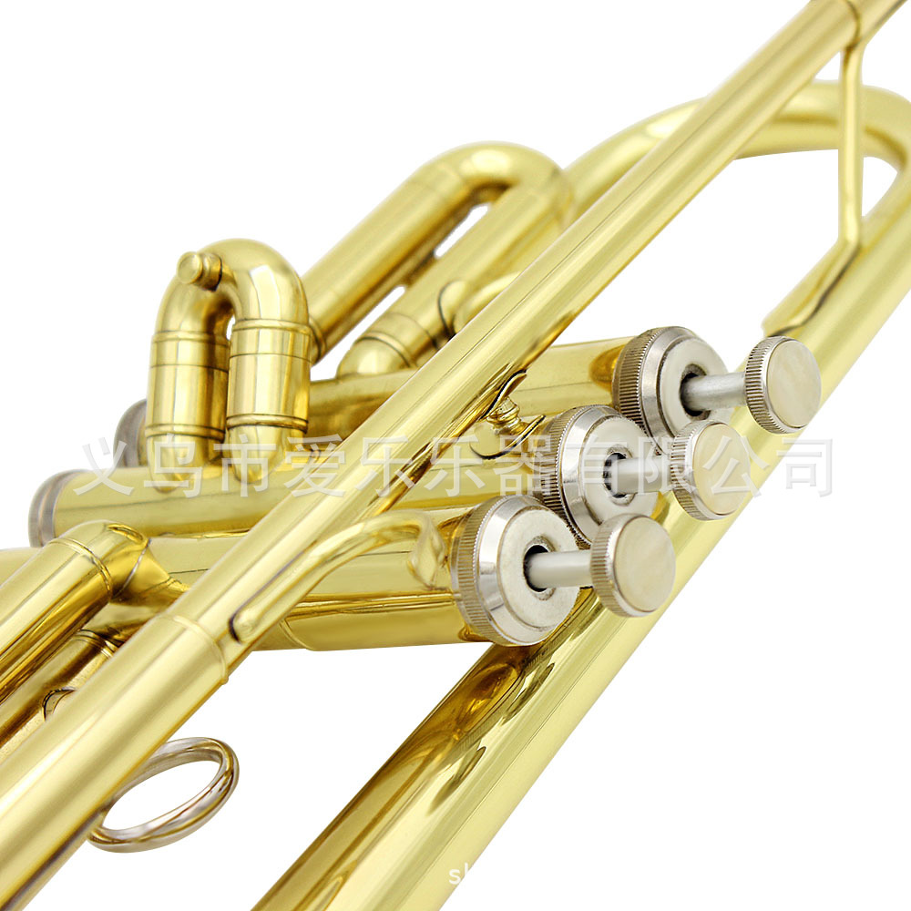 Wholesale of SLADE standard Bb brass trumpet foam box for children and students to perform three-tone trumpets pic 12