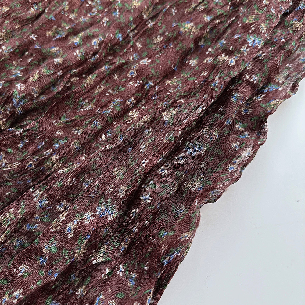 文艺褶皱碎花棉麻围巾女四季柔软复古百搭保暖披肩空调房护脖围巾详情4