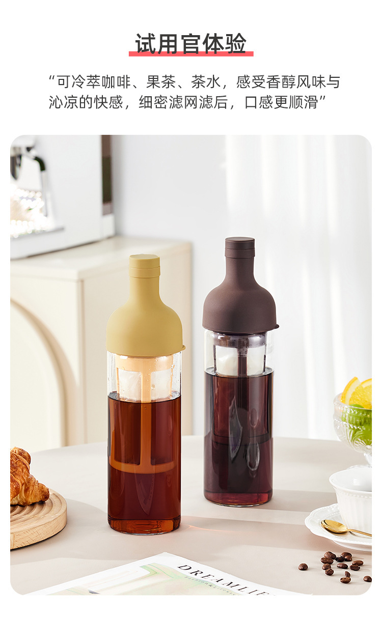 Coffee cold brew pot, high borosilicate glass, household cold brew bottle, cold-brewed fruit teapot, cold-quenched teapot, cold brew cup pic 2