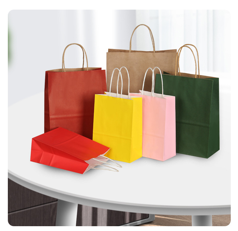 Kraft paper bags, hand-held bags, catering milk tea, baking, takeout packaging bags, small-batch customization, foreign trade paper bags customization pic 22