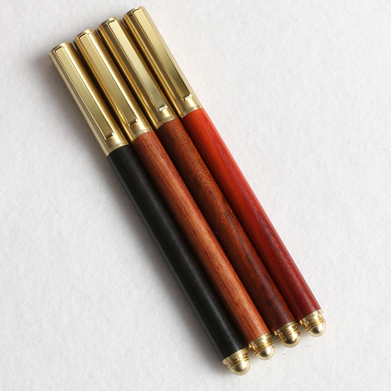 Wooden business pearl signature pen, brass solid wood pen clip, gel pen, LOGO printed, laser customized signature pen pic 38