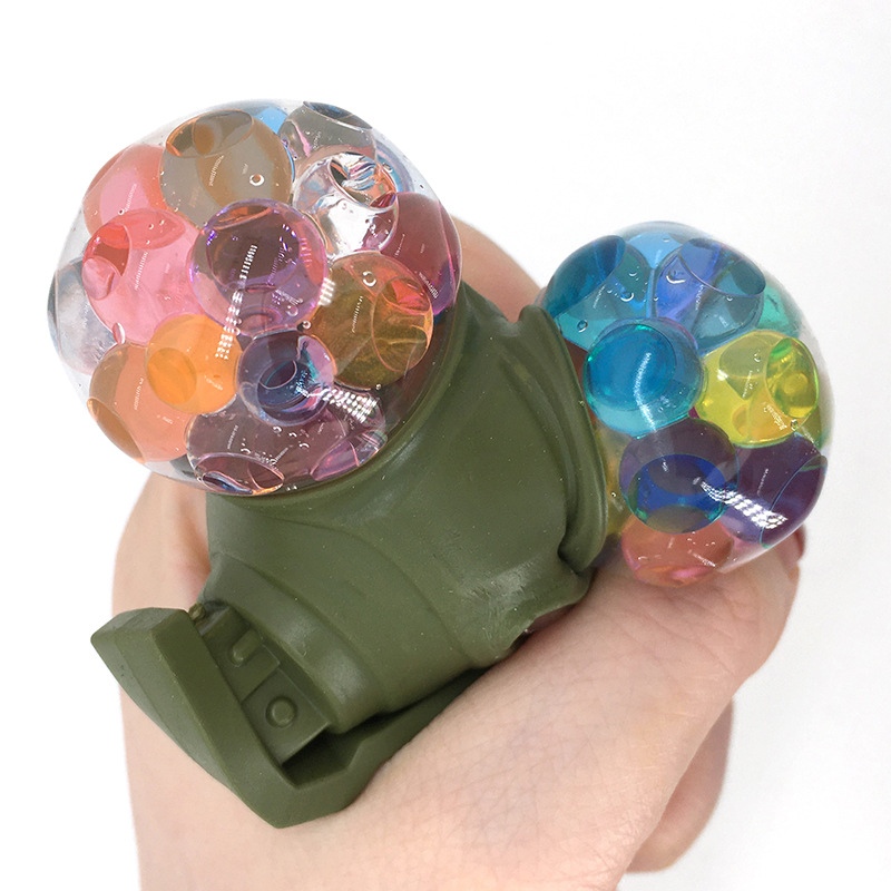Cross-border best-selling hole ball release simulation grenade toy, cute weapon, TPR soft rubber adult throwing toy pic 5