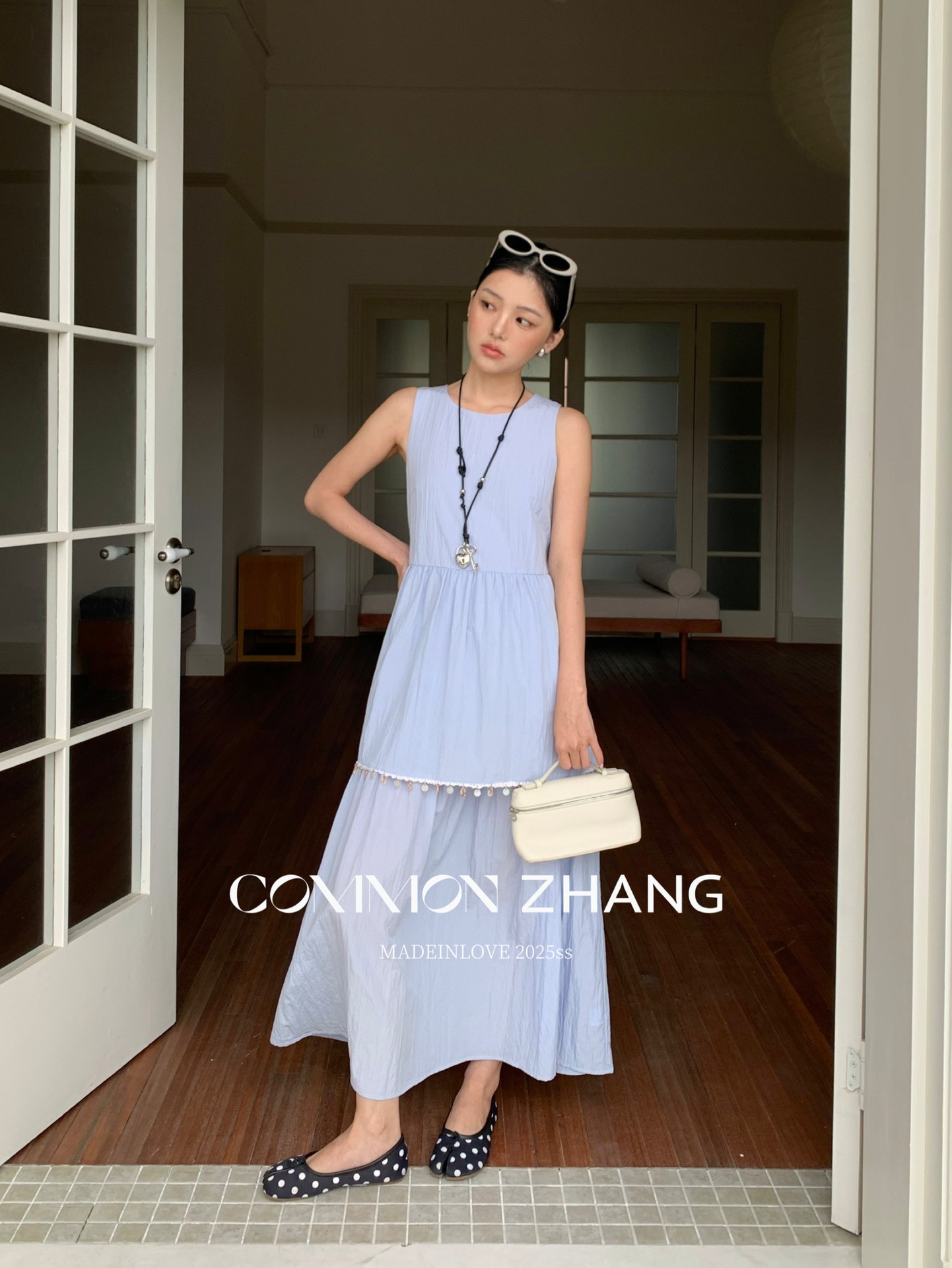 CZ ZHANG Summer Korean version anti-aging button patchwork round-neck sleeveless vest dress B26797 pic 18