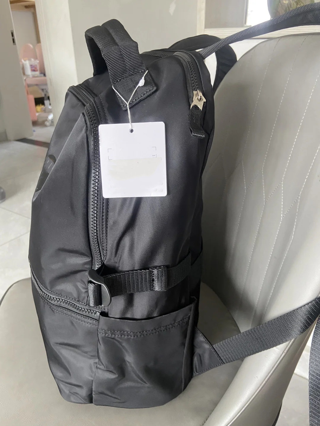 lulu unisex backpack, fashionable nylon backpack, large-capacity student schoolbag, outdoor travel and leisure bag pic 5