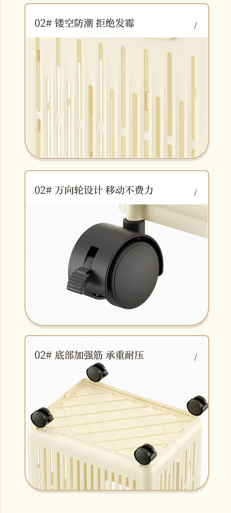 A new 26-year model of household laundry basket with large capacity, bottom wheels, hollowed-out and breathable folding laundry basket for storage pic 12