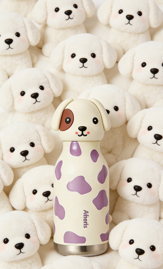 新款小狗创意卡通公仔不锈钢保温杯便携式运动水杯儿童学生杯详情10