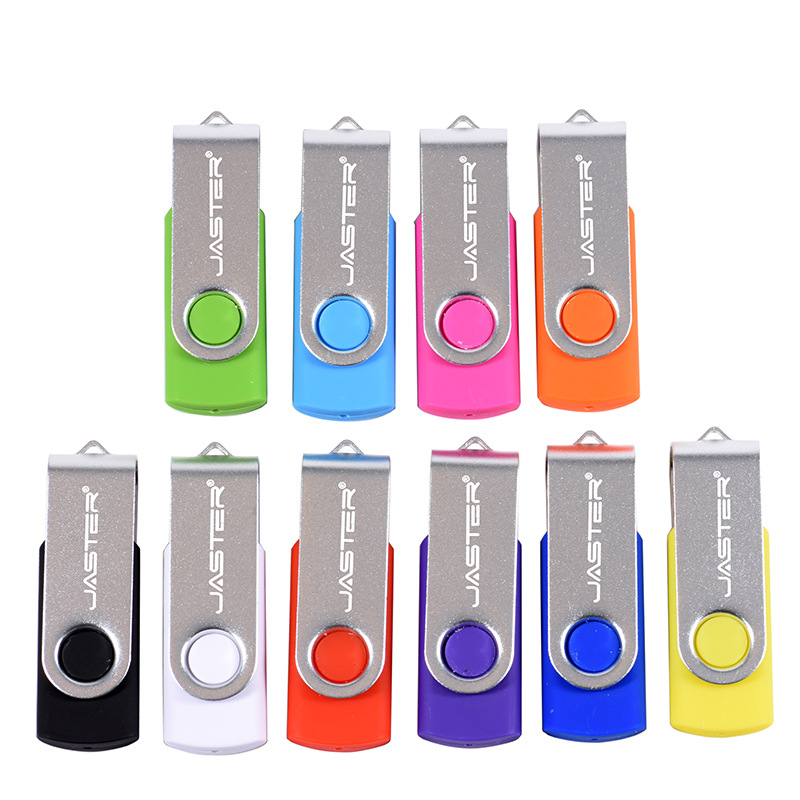 塑料优盘可旋转金属银夹diy刻字U盘激光个性化白色u盘64G创意礼物详情3