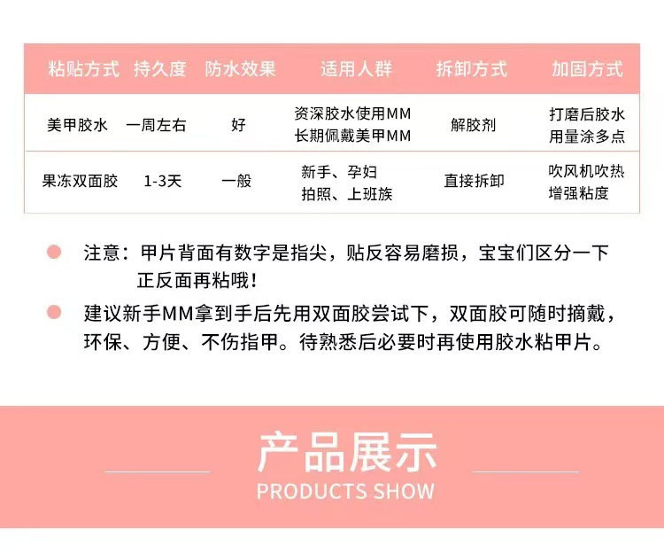 小红书同款穿戴甲ins高级纯欲风 穿戴式美甲指甲贴学生短款中长款详情6