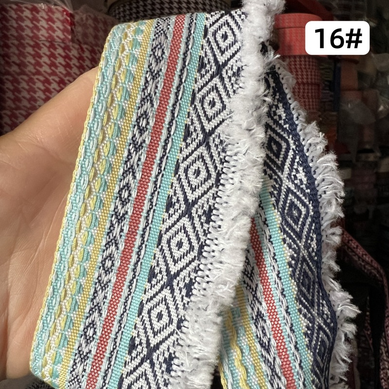 Al por mayor 50mm ancho color poliéster algodón poliéster estilo étnico jacquard correas equipaje y bolsos ropa zapatos y sombreros decoración hecho a mano DIY pic 14