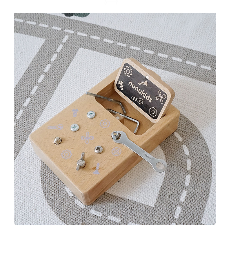 跨境木制儿童早教立体解锁忙碌小方块宝宝忙碌板玩具批发详情115