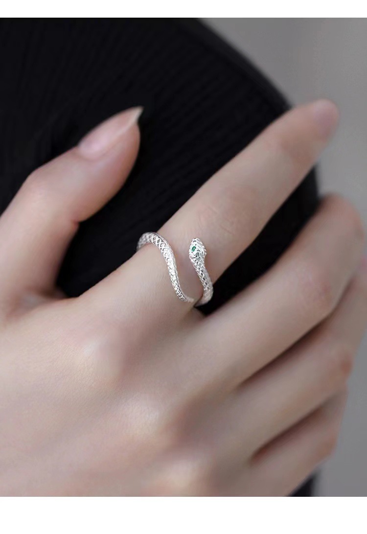 925银针精致小灵蛇戒指女指环个性指尖配饰尾戒小众设计夏详情1