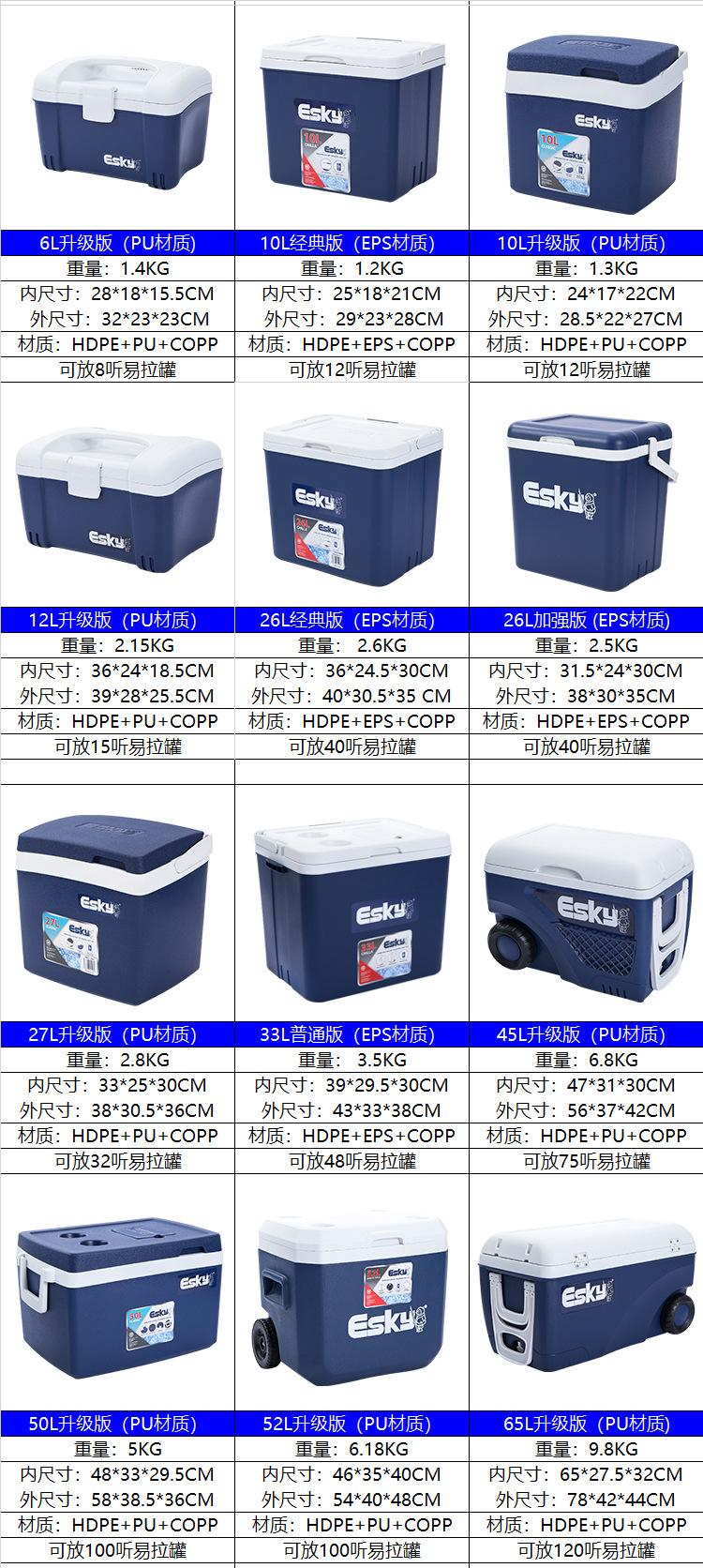 esky户外保温箱车载冷藏箱冰块冰桶家用保冷冰箱liqvh52zw3bvhylp详情6