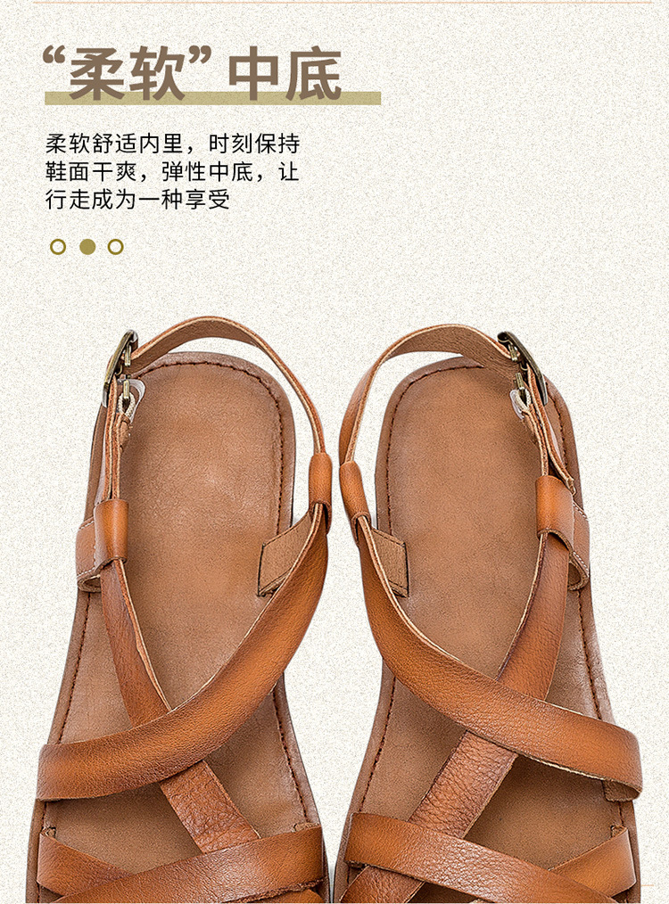 杰骤2025夏季新款罗马凉鞋女平底舒适露趾透气百搭一字带休闲时尚详情7