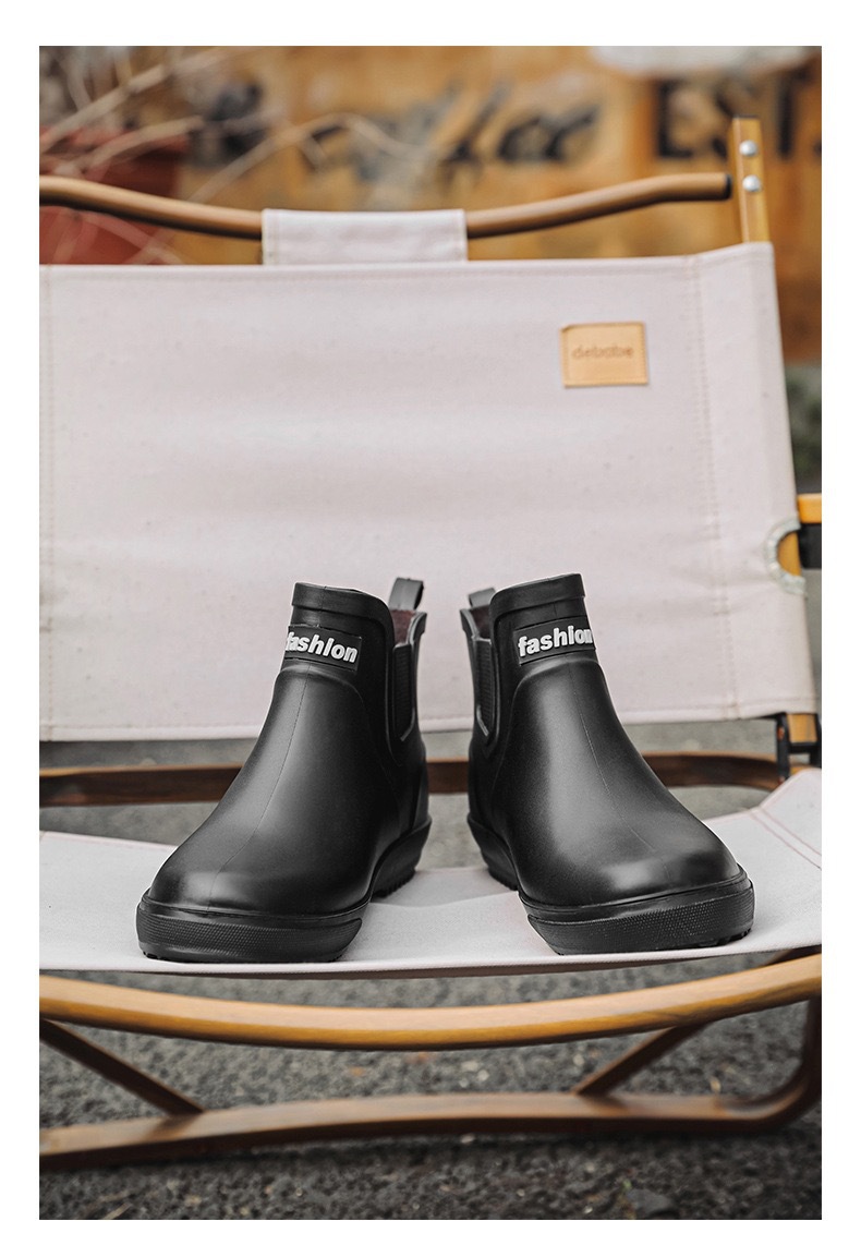 跨境雨鞋男士时尚雨靴防滑低筒新款切尔西成人户外钓鱼防水靴外贸详情13