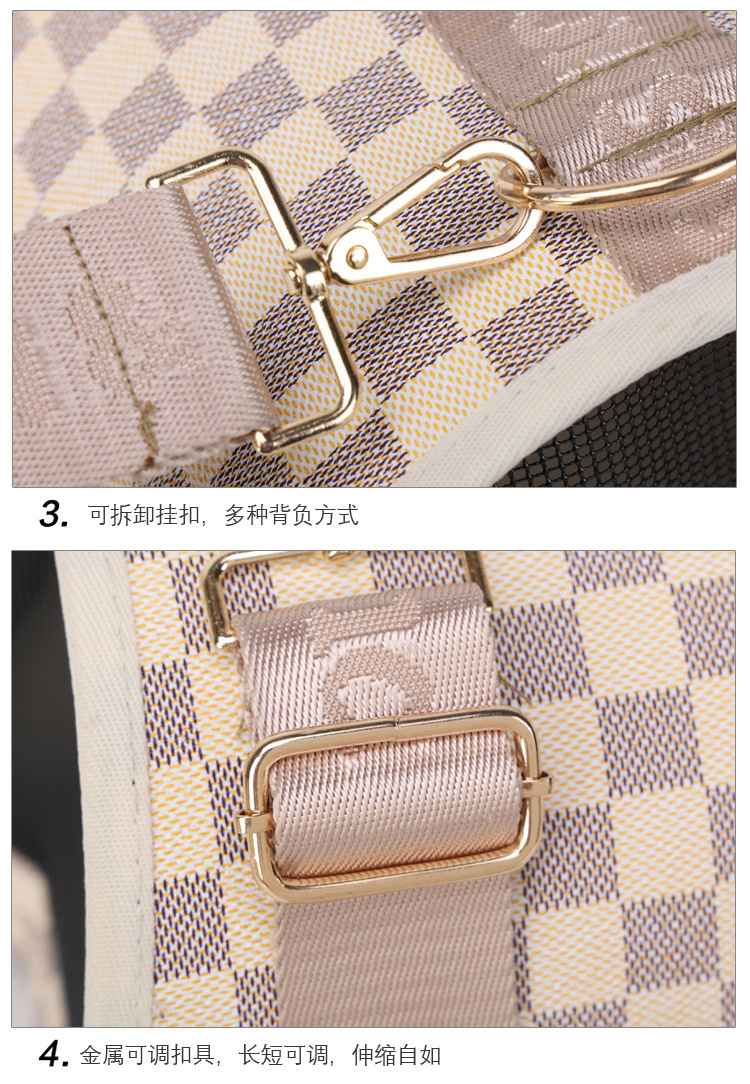猫包外出便携冬季猫咪外出包太空舱单肩斜挎棋盘格宠物背包手提式详情28