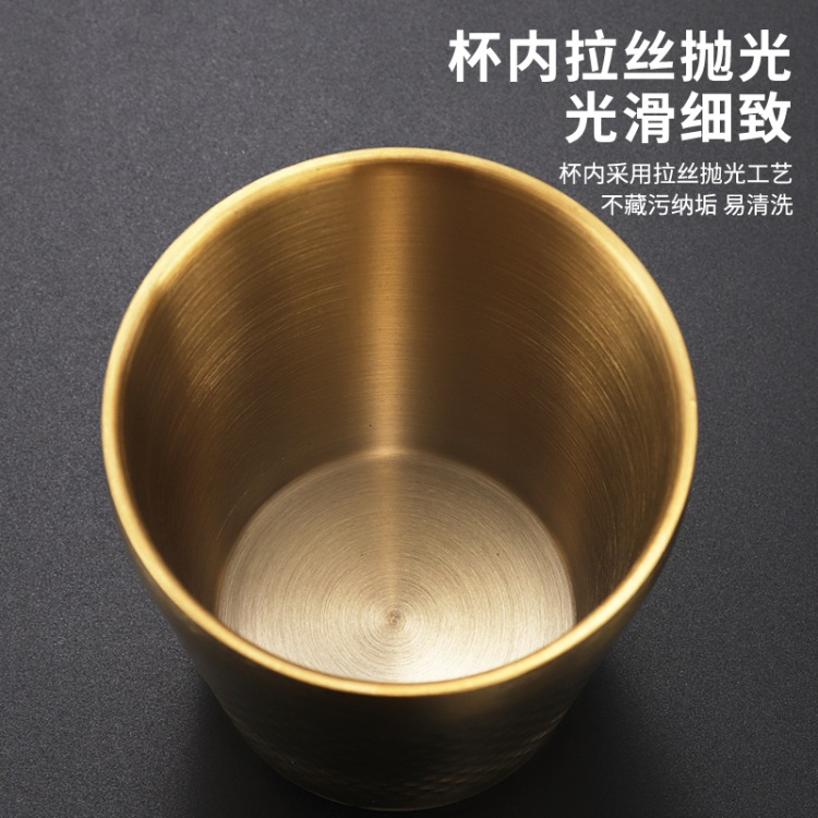 豪凯餐具韩式304不锈钢双层防烫隔热杯 商用啤酒杯餐厅饮料咖啡茶杯子详情9