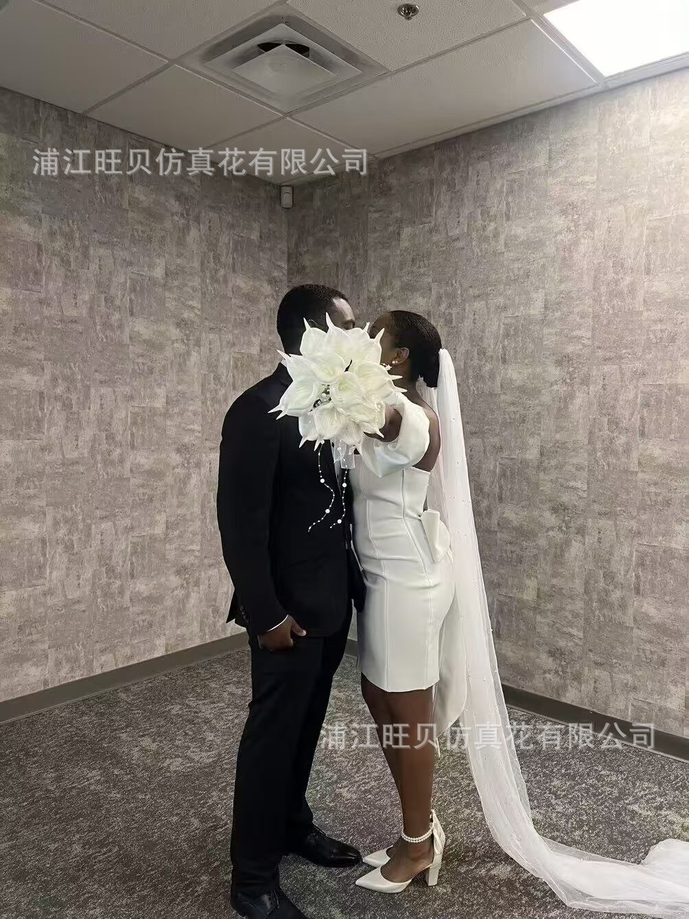 韩系仿真马蹄莲新娘手捧花求婚花束高级感白色结婚领证花束道具详情1