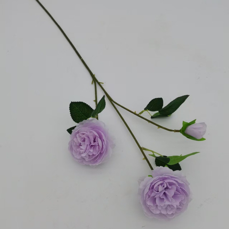 3头洋牡丹玫瑰情人节婚庆婚礼插花装饰商场酒店布置假花外贸批发详情9