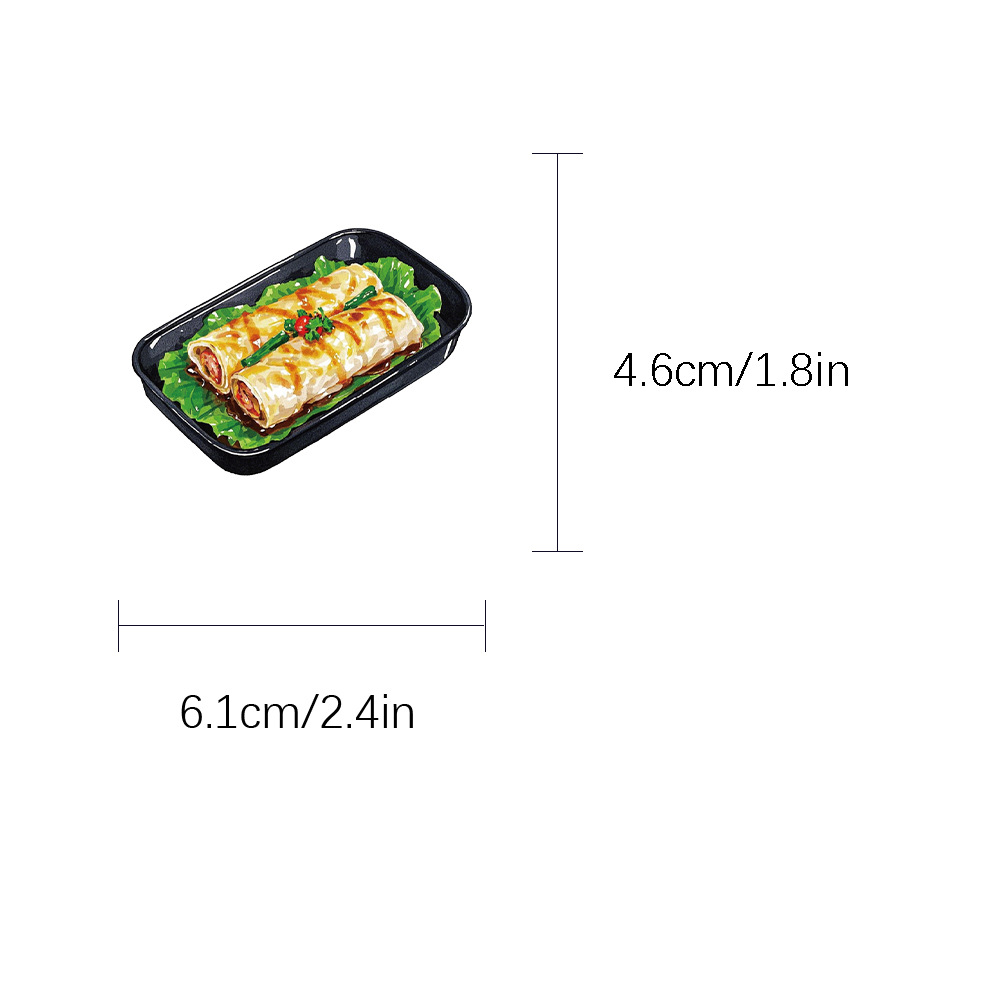 50 Chinese-style breakfast stickers made of pet material for thermos cups, mobile phones, diaries and tablet computers pic 2