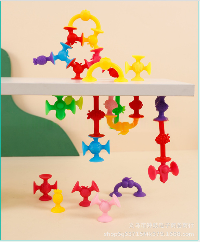 跨境水果吸吸乐软积木粘粘乐儿童戏水玩具儿童益智吸盘拼搭积木详情4