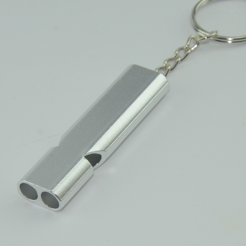 EDC portable outdoor equipment survival blast whistle, dual-tube resonance high-frequency aluminum alloy whistle, dual-frequency whistle pic 2