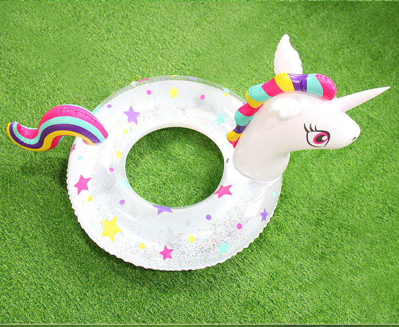 虹雨彩虹马游泳圈成人加厚动物泳圈成人亮片星星马游泳圈带头圈详情9