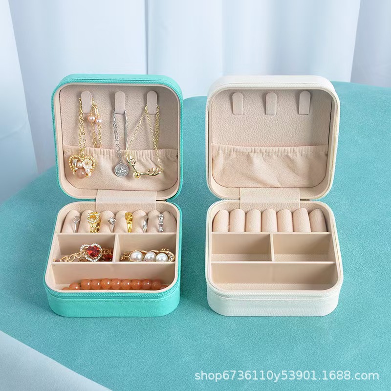 首饰盒收纳盒便携式耳钉耳环手饰品项链戒指小型精致迷你新款盒子详情7