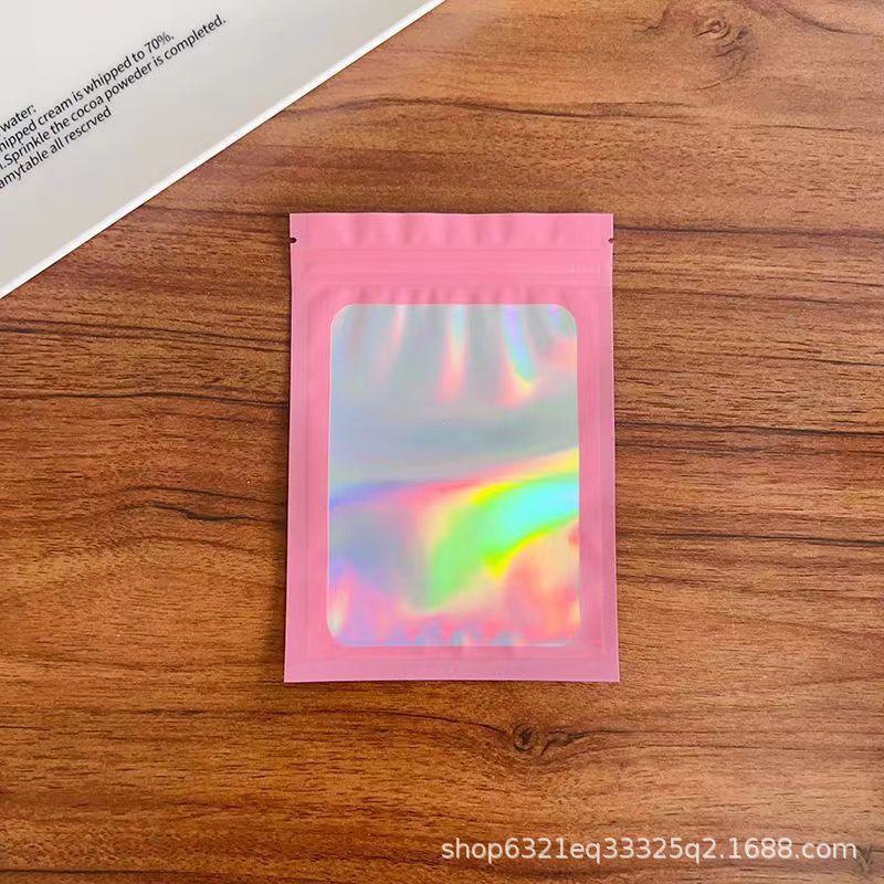 Yiwu Laser Phantom Color self-standing and Self-sealing bags, Yin-Yang aluminum foil bags, mobile phone cases, beauty and accessory packaging bags wholesale pic 14